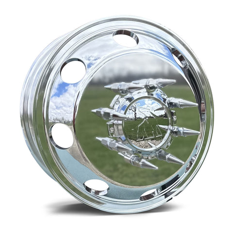 GMC/Chevy 3500 1977-2000 Dually Wheel Kit – 4 Polished Aluminum 860605 Wheels (Standard or Spike Lugs)