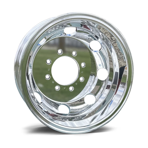 GMC/Chevy 3500 1977-2000 Dually Wheel Kit – 4 Polished Aluminum 860605 Wheels (Standard or Spike Lugs)