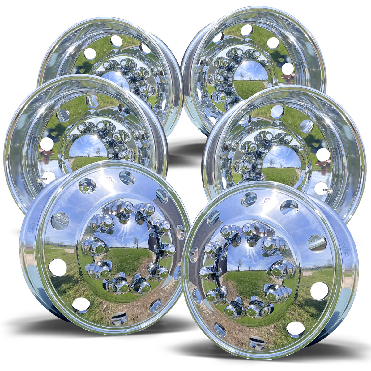 Alcoa High Polish 98U637 24.5” x 8.25” High Polish Wheels – 6 Wheel Kit ...