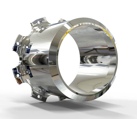 16x6 Mirror Polished Aluminum Dual Trailer Wheel Kit – 8x6.5 Hub Pilot | 4 Wheels with Caps & Lug Nuts