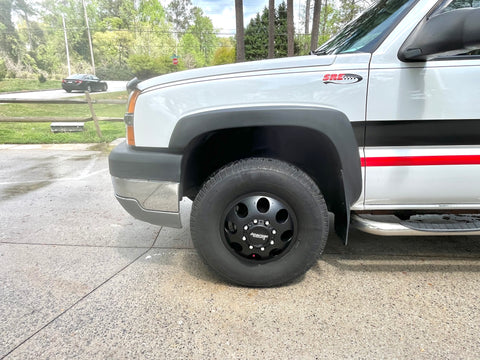 American Racing Baja DRW 16×6 8×6.5 Satin Black Aluminum 4-Wheel Kit (Chevy, GMC, Ram)