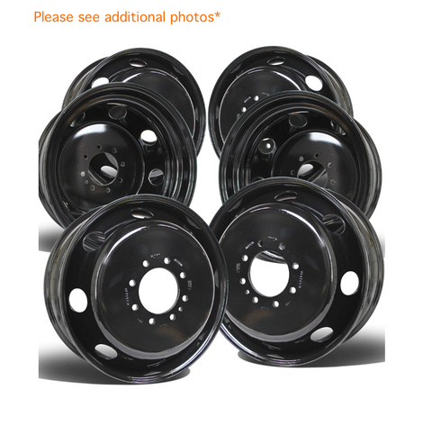 SET OF 6  - 19.5x6.75 8x6.5" Black Steel (Dodge Ram 3500 1994-2018) (returned items)