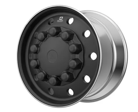 22.5x12.25 Alcoa 10x285mm Hub Pilot Dura-Black Flat Face Wheel Front Only (4.75 offset)