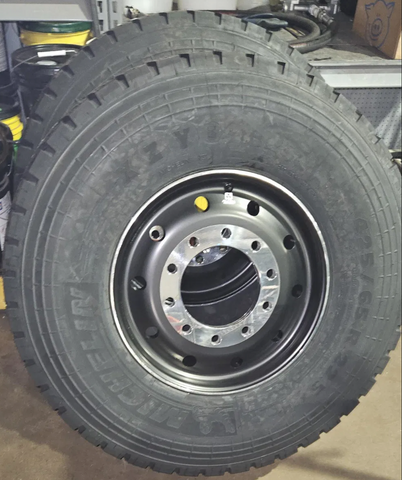 22.5x12.25 Alcoa 10x285mm Hub Pilot Dura-Black Flat Face Wheel Front Only (4.75 offset)