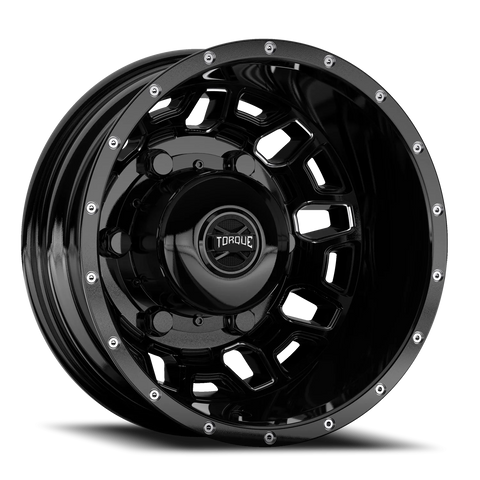Gloss Black Milled Spoke Torque HD Rush Aluminum Wheel 6 on 205mm (161.1mm Bore)