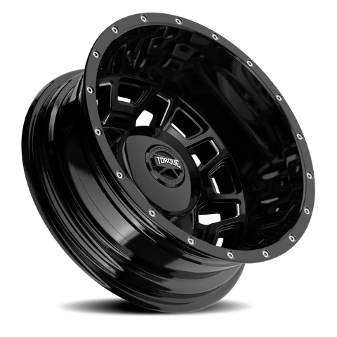 Gloss Black Milled Spoke Torque HD Rush Aluminum Wheel 6 on 205mm (161.1mm Bore)