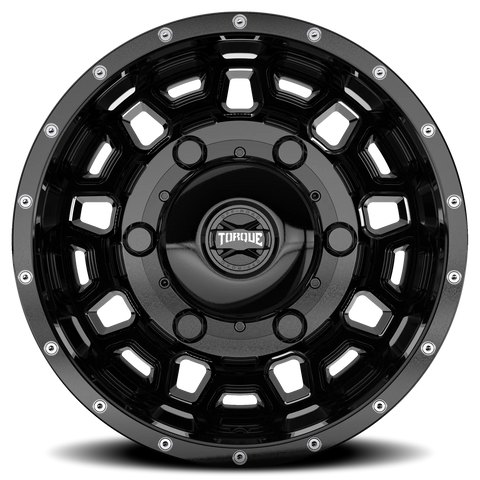 Gloss Black Milled Spoke Torque HD Rush Aluminum Wheel 6 on 205mm (161.1mm Bore)