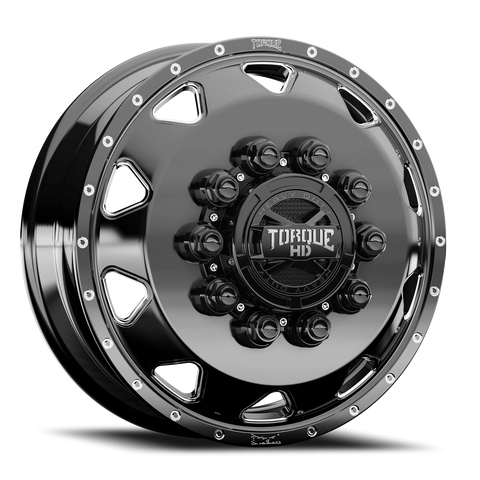 22.5 Torque HD Gloss Black Milled Wheels Haulin' Aluminum 10x285mm 6 Wheel Kit