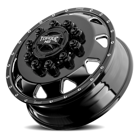22.5 Torque HD Gloss Black Milled Wheels Haulin' Aluminum 10x285mm 6 Wheel Kit