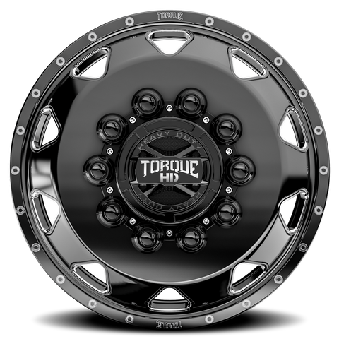 22.5 Torque HD Gloss Black Milled Wheels Haulin' Aluminum 10x285mm 6 Wheel Kit