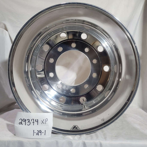 22.5x12.25 Accuride High Polish 4.75" Offset Super-Single Flat Face Steer Wheel (returned item)