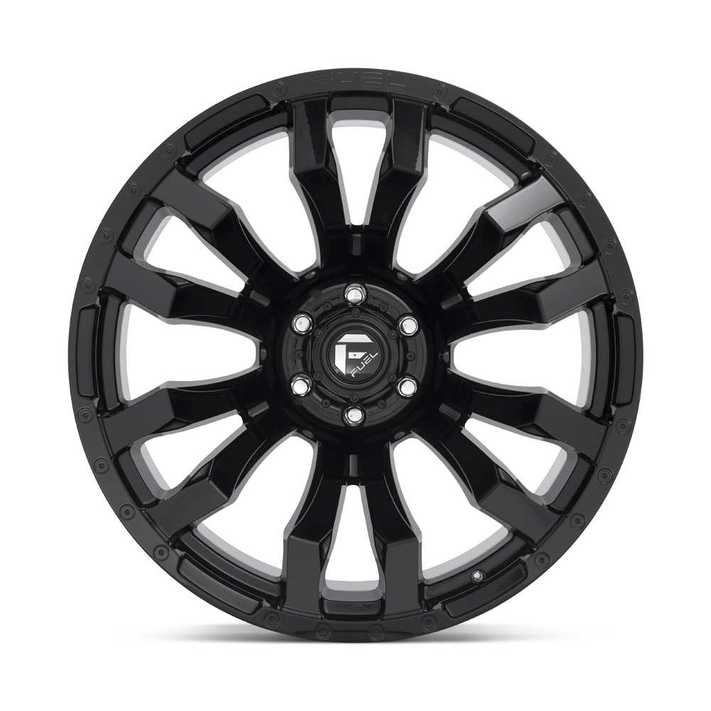 Fuel Blitz D675 Gloss Black Aluminum Ford SRW Wheel Kit (8x170