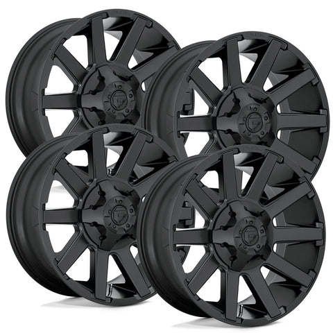 Fuel Contra D437 Satin Black Aluminum Ford SRW Wheel Kit (8x170)