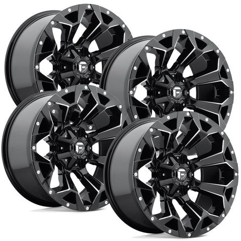 Fuel Assault D576 Gloss Black Aluminum Ford SRW Wheel Kit (8x170)