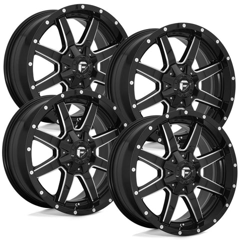 Fuel Maverick D610 Milled with Gloss Black Finish Aluminum Dodge Ram SRW Wheel Kit (8x6.5)