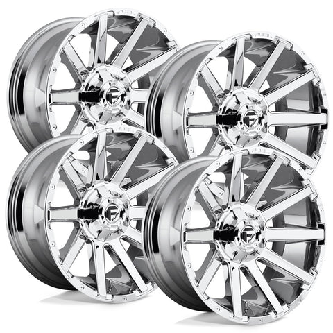 Fuel Contra D614 Chrome Aluminum Chevy / GMC SRW Wheel Kit (8x180)