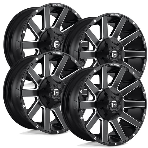 Fuel Contra D616 Matte Black Aluminum Chevy / GMC SRW Wheel Kit (8x180)