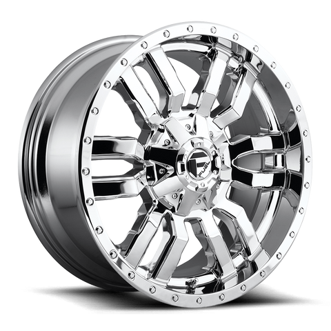 Fuel Sledge D631 Chrome Finish Aluminum Chevy / GMC SRW Wheel Kit (8x180)