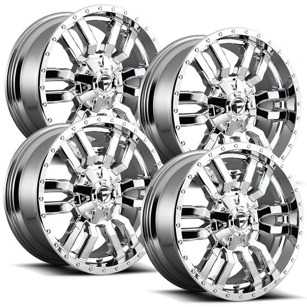 Fuel Sledge D631 Chrome Aluminum Chevy / GMC SRW Wheel Kit (8x180