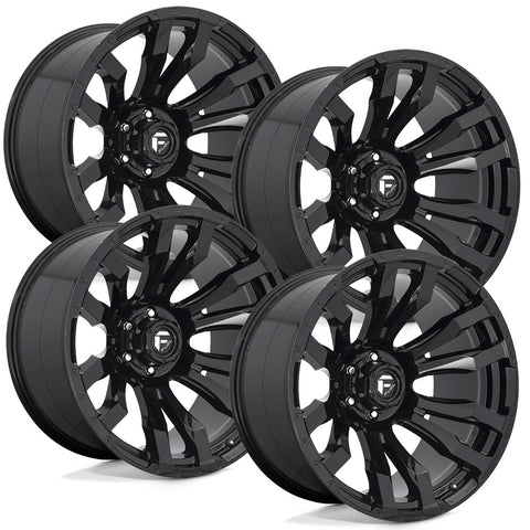 Fuel Blitz D675 Gloss Black Aluminum Chevy / GMC SRW Wheel Kit (8x180)