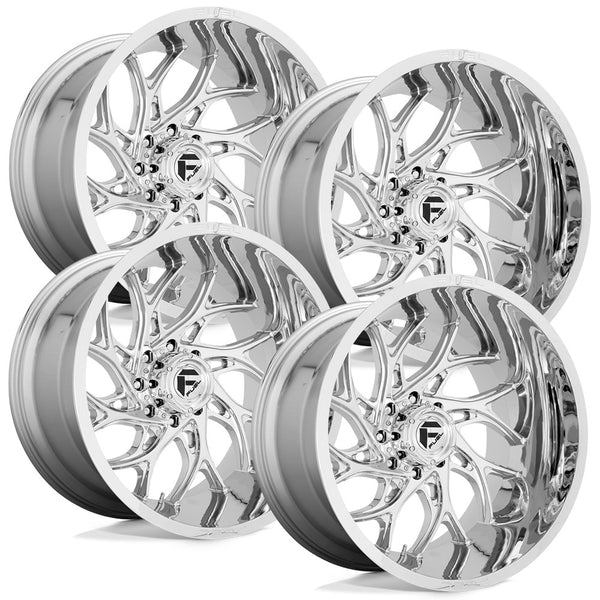 Fuel Runner D740 Chrome Aluminum Chevy / GMC SRW Wheel Kit (8x180