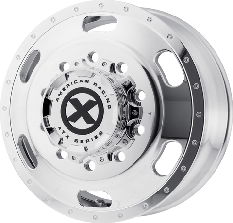 1-Ton Dually 8 to 10 lug Adapter w/ 22.5 Polished Indy Wheels