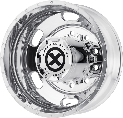 1-Ton Dually 8 to 10 lug Adapter w/ 22.5 Polished Indy Wheels