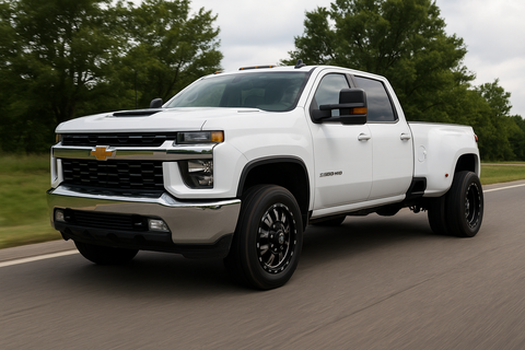Fuel Throttle DRW 17×6.5 8x210 Chevy/GMC 3500 DRW 2011-Present Black Aluminum 4-Wheel Kit (2 Front + 2 Rear)