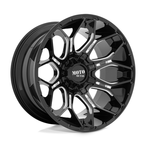 Moto Metal Sniper MO808 Gloss Black and Milled Aluminum Wheel