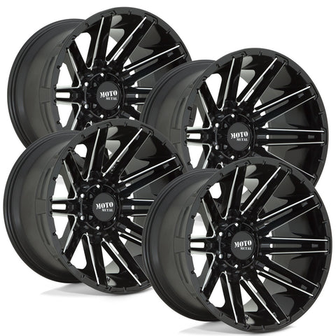 Moto Metal Kraken MO998 Black Aluminum Chevy/GMC SRW Wheel Kit (8x180)