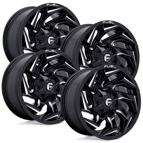 Fuel Reaction D753 Black Aluminum Chevy/GMC SRW Wheel Kit (8x180)