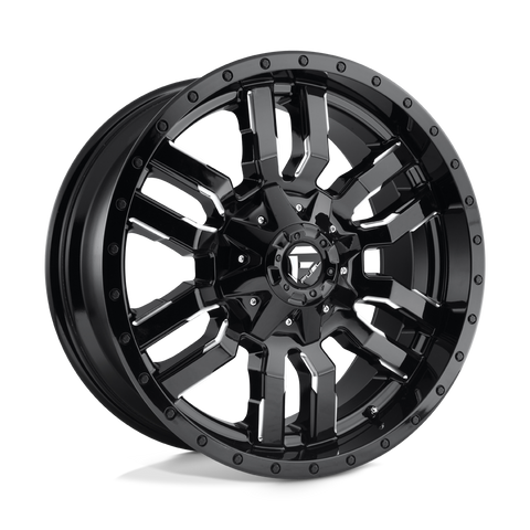 Fuel Sledge D595 Milled Black Aluminum Dodge Ram SRW Wheel Kit (8x6.5)