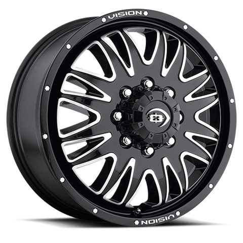 20x8.25 Vision Gloss Black Machined Face Front 8x200 2005-Present F350 DRW