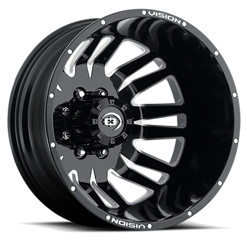 20x8.25 Vision Gloss Black Machined Face Rear 8x200 2005-Present F350 DRW