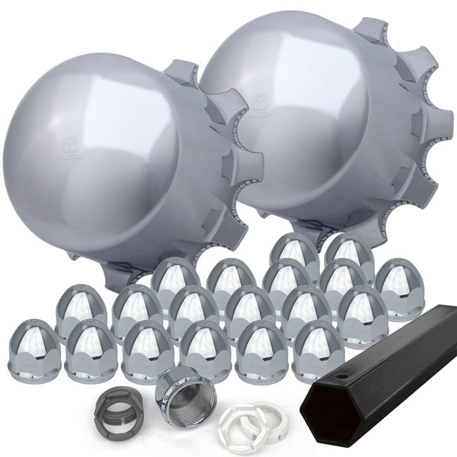 24.5 Stud-Pilot Polished 10 Lug Semi Truck 6 Wheel Kit – Buy Truck