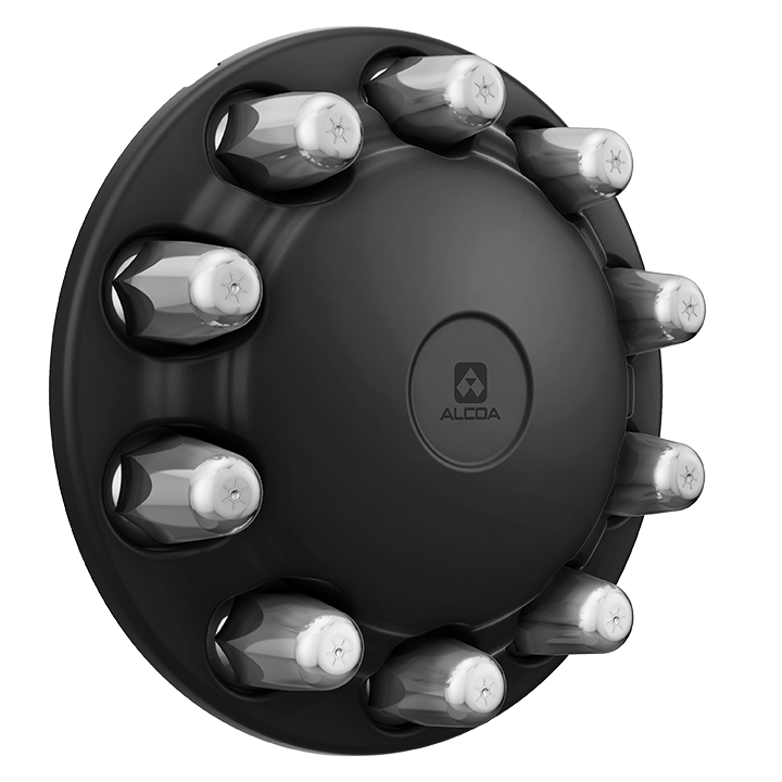 Aero Front Black Interlocking Hub Cover Kit with Chrome Lug Covers