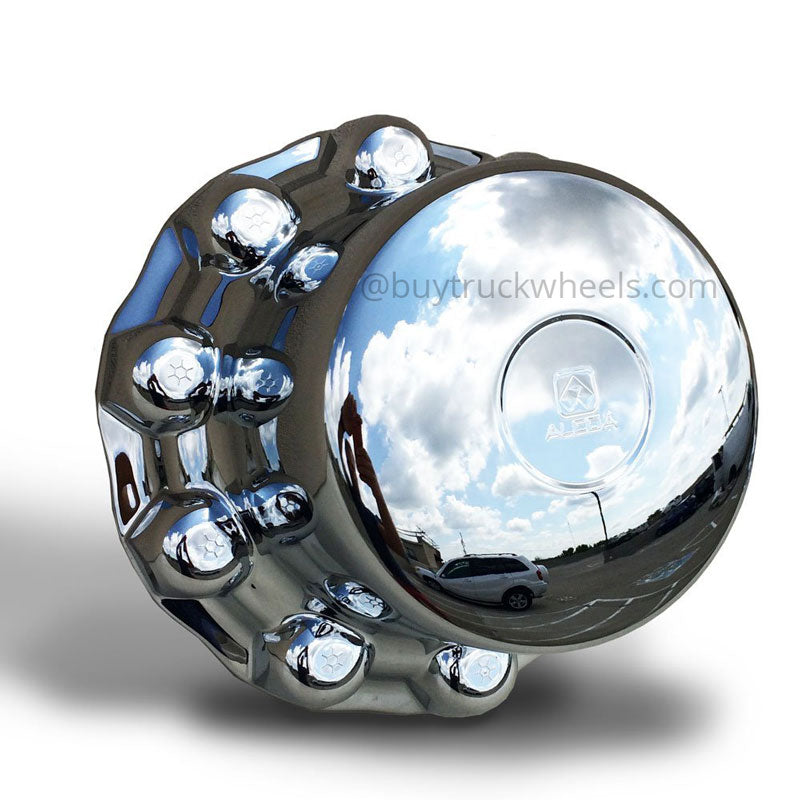 Alcoa Rear Chrome ABS Plastic Drive / Trailer One Piece Hub & Lug Cover Kit