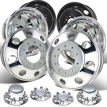 Load image into Gallery viewer, 19.5x6.75 Northstar Mirror Polished Dodge Ram 4500/5500 (2012-Present) &amp; Ford F450/F550 (2005-Present) 10x225mm 6 Wheel Kit