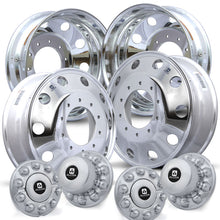 Load image into Gallery viewer, 4 Wheel Kit of Alcoa 19.5&quot; x 6&quot; Aluminum Wheels. 10 Lug Wheels come with Hub Covers and Hex Nuts.
