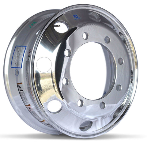 19.5 x 7.5 Alcoa 8 Lug Front Mirror Polished Aluminum Wheel