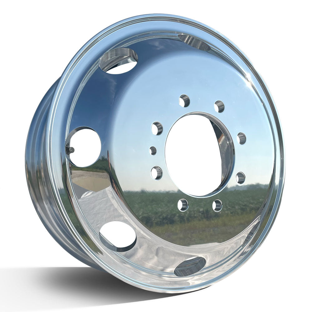 1 Front Bolt-On Dual Wheel Simulator – For Ford E350/E450 Van (2008–2025) – Polished Stainless Steel