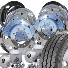 Load image into Gallery viewer, DynaTrac MA400 MIXED USE MOUNTED ON 22.5 Alcoa Aluminum Polished Chevy 4500/5500 Wheel Kit (8x275)