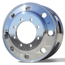 Load image into Gallery viewer, Front View of 22.5x7.5 Alcoa 8x275mm Hub Pilot High Polished Both Sides