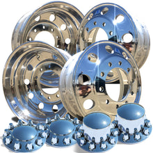 Load image into Gallery viewer, Alcoa&#39;s Mirror Polish on 22.5&quot; x 8.25&quot; 4 Wheel Kit with Rounded Caps Regular Nut Cover Option