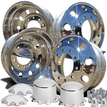 Load image into Gallery viewer, 22.5 Alcoa LvL ONE Truck Wheels Chrome 076188 &amp; 077188 Alcoa Multi Piece Hub Covers