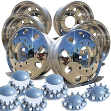 Load image into Gallery viewer, 22.5 Alcoa LvL ONE Truck Wheels Chrome 076188 &amp; 077188 Alcoa Rounded Caps Regular Nut Covers