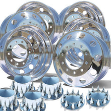 Load image into Gallery viewer, 22.5 Alcoa Dura Bright EVO Truck Wheels Chrome Spiked Lug &amp; Hub Covers