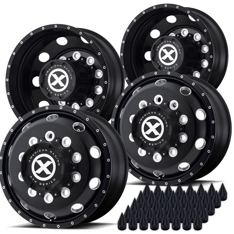 22.5 Black Aluminum "Trex" Wheel Kit
