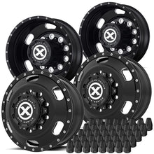 Load image into Gallery viewer, 22.5 Satin Black Aluminum &quot;Indy&quot; Wheel Kit