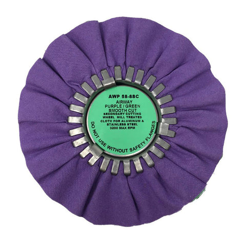 Purple/Green Smooth Cut Airway 8" Buffing Wheel